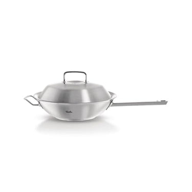 Fissler Original-Profi Collection / Stainless steel wok pan (Ø 30 cm, 4.1 liters) Handle wok with metal lid, uncoated - Induction, Silver on sale